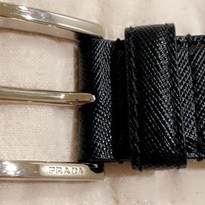 Prada mens black saffiano belt. Size 34-38